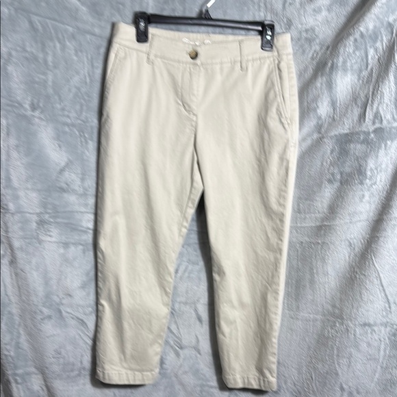 Tommy Bahama pants women size 6 cropped length Light Tan Pants casual relaxed - Picture 1 of 11
